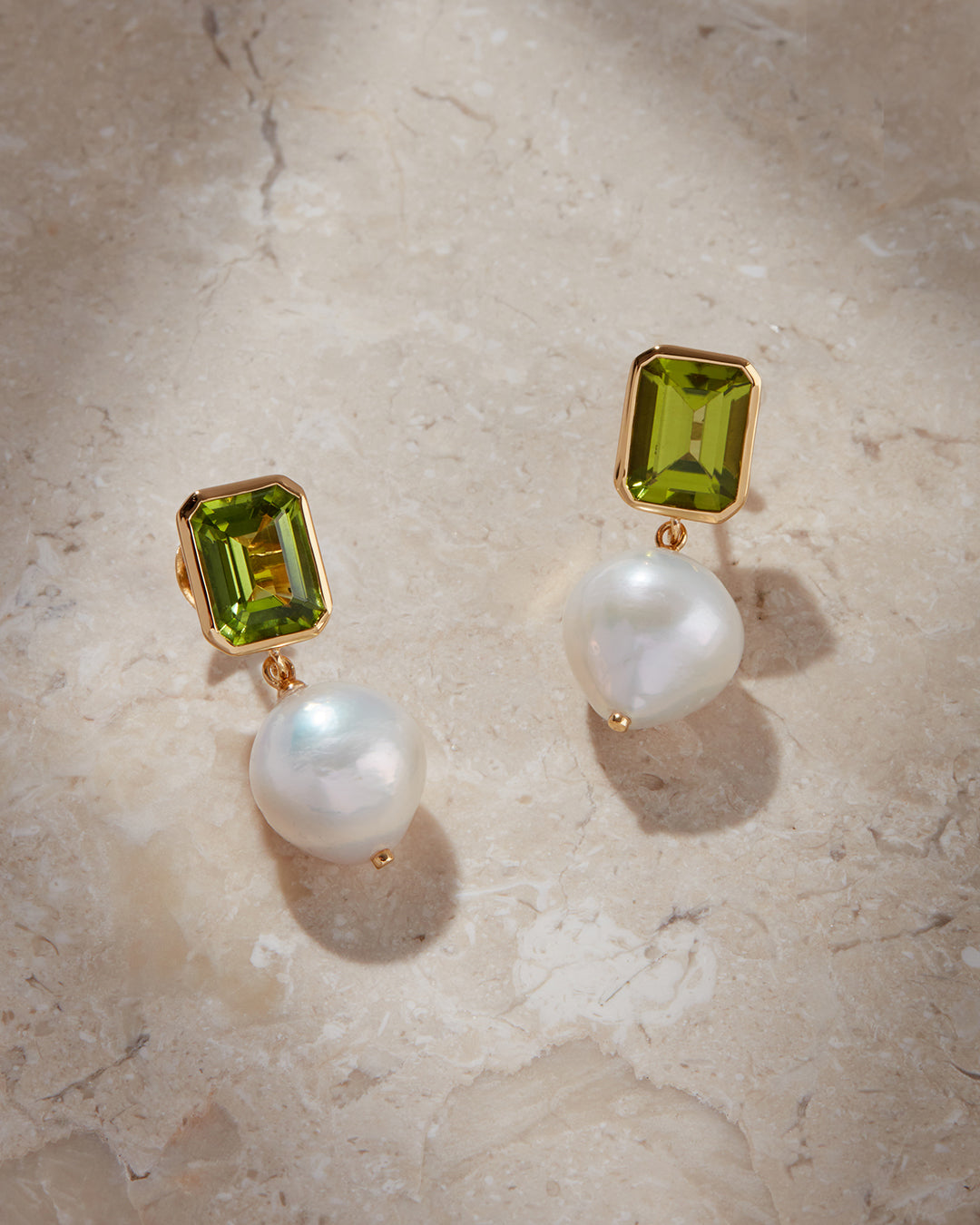 The Peridot Pearl Studs - Luv Aj Fine