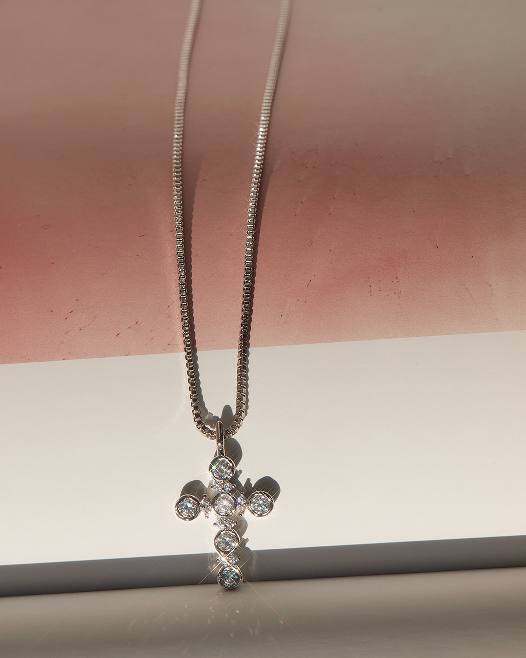 The Rosette Cross Charm Necklace