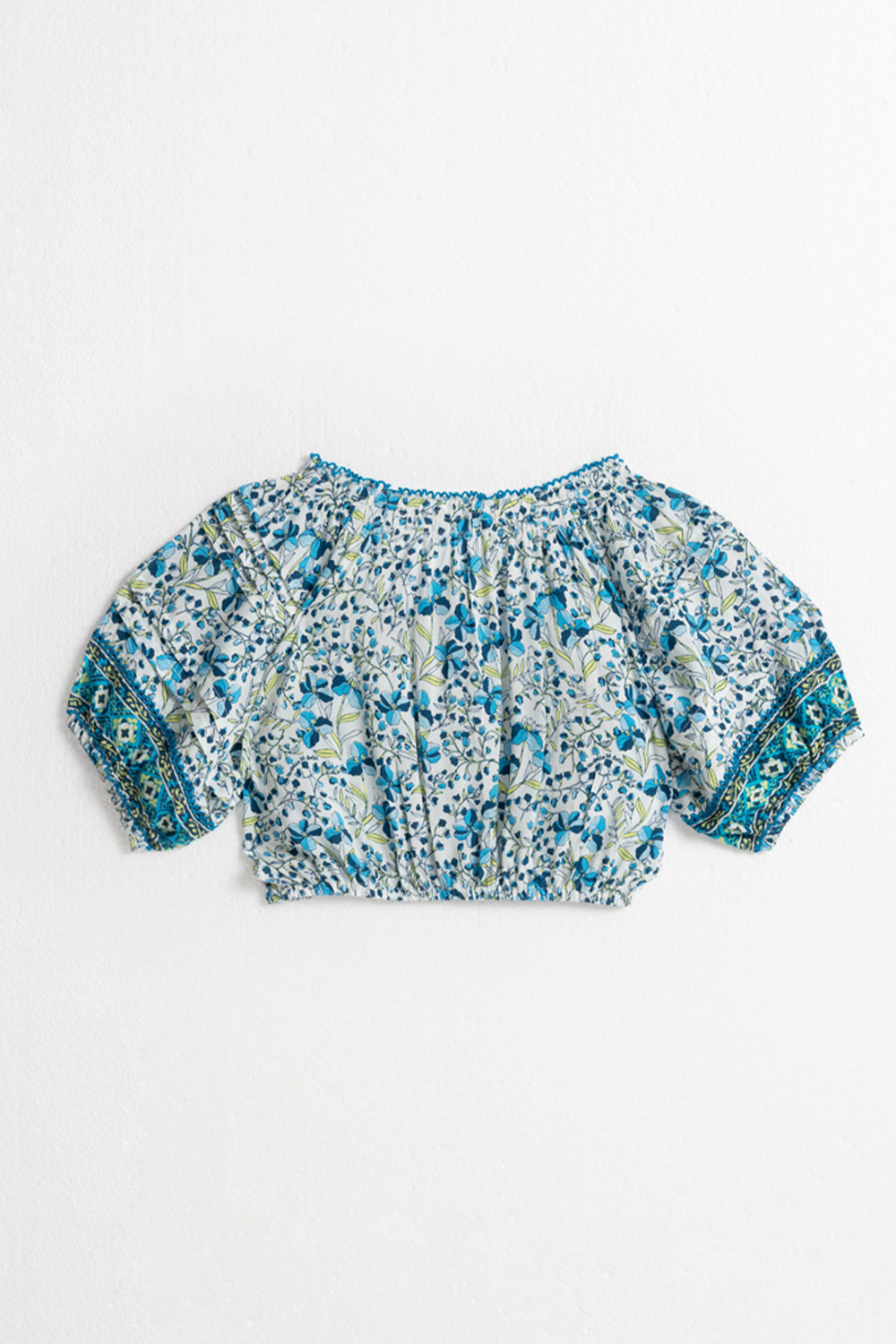 Poupette St Barth - Kids Top Andrea - Blue Mini Jonquille