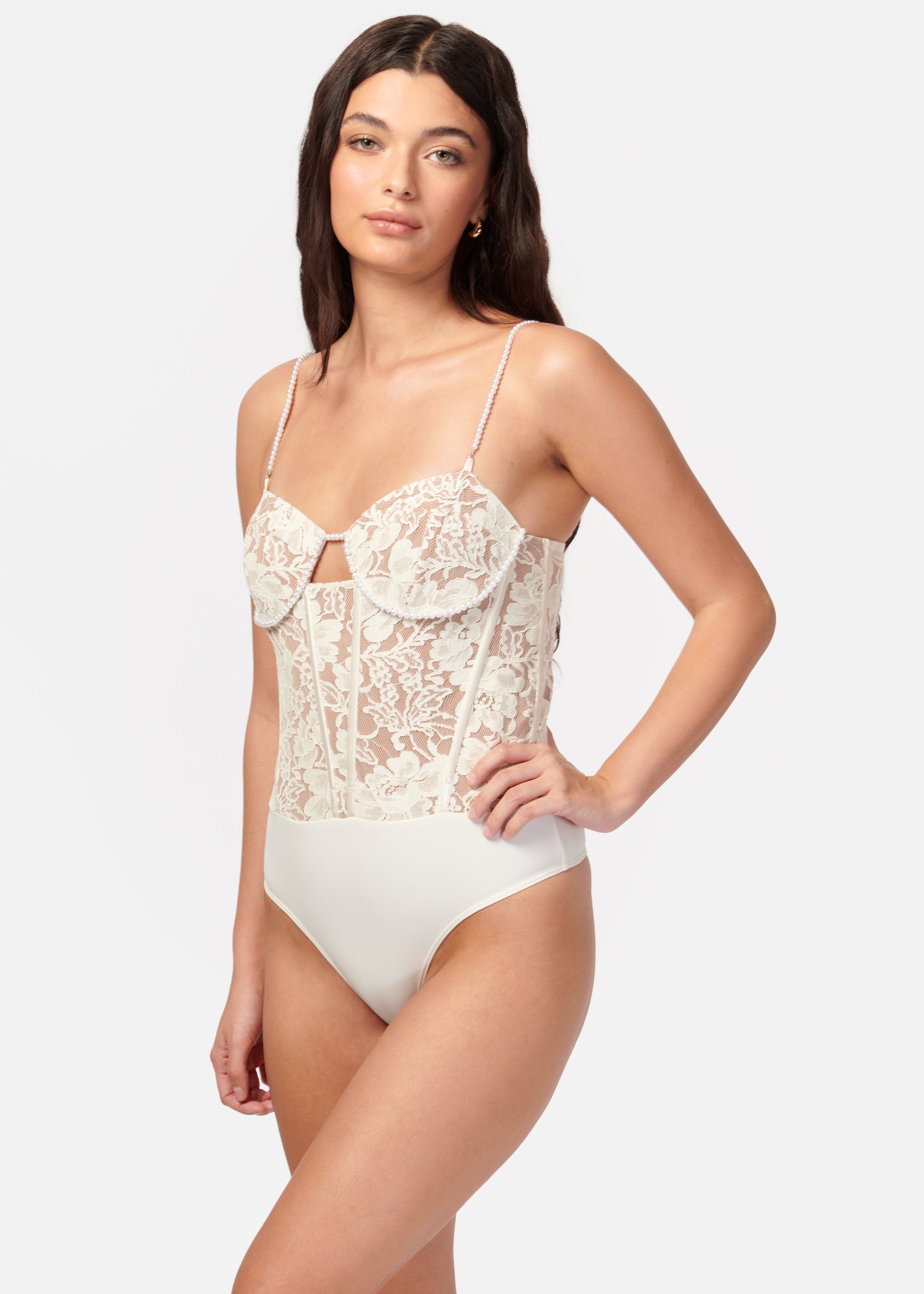 Delmara Corset Bodysuit Ceramic