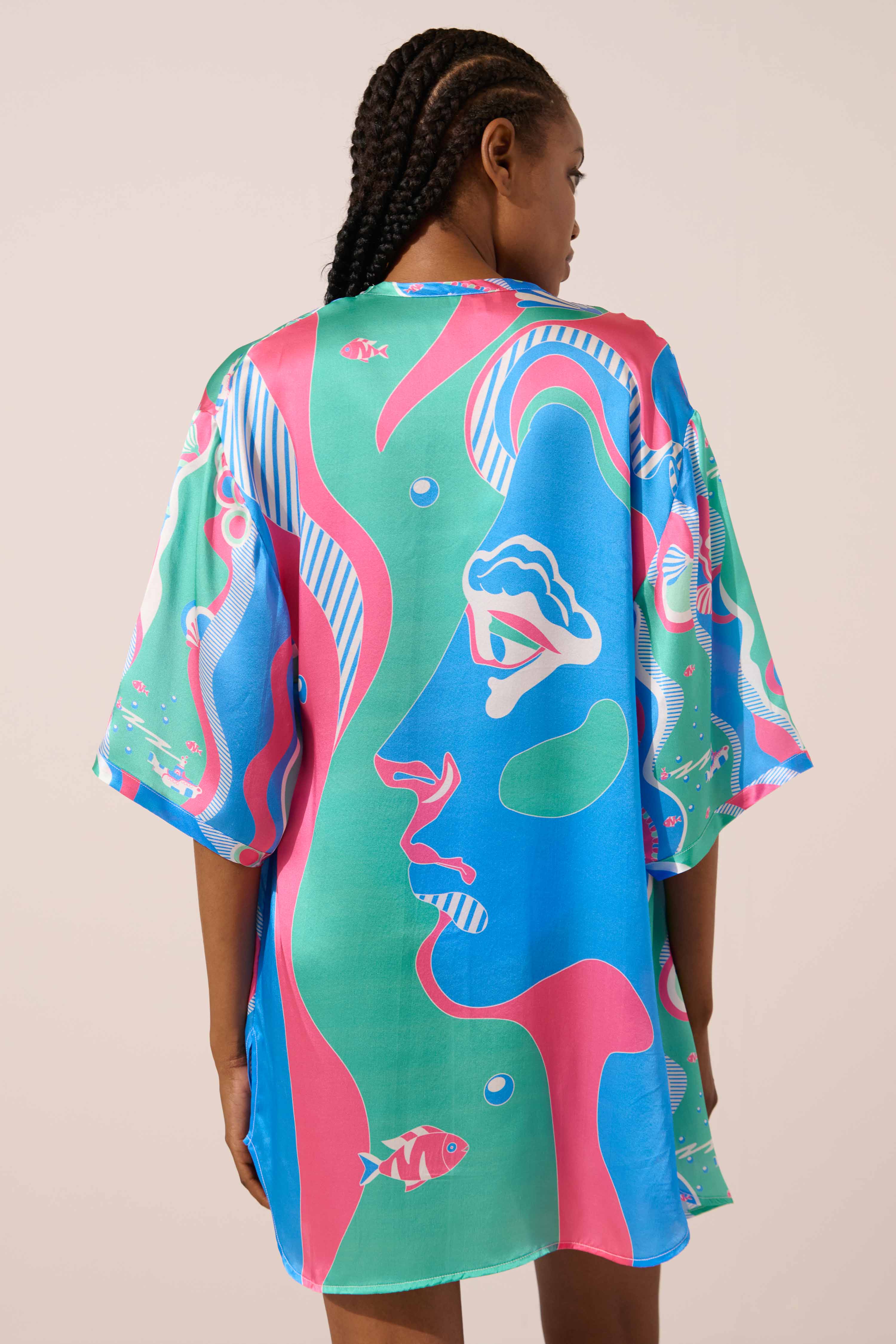 Image of product named underwater dreamer lautrec silk kimono by Paolita London