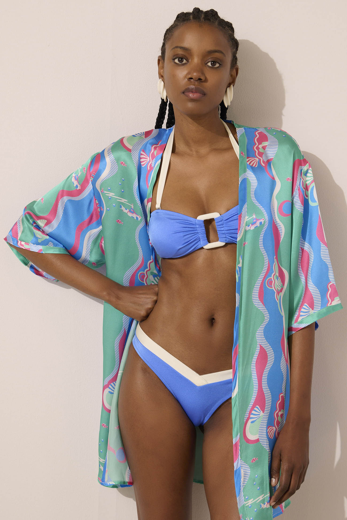 Image of product named underwater dreamer lautrec silk kimono by Paolita London