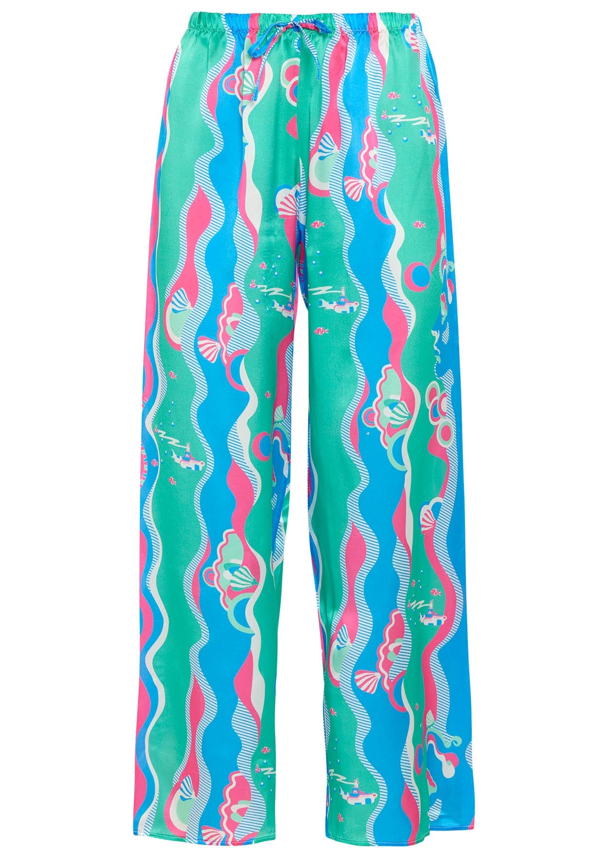 Image of product named underwater dreamer pigalle silk trousers by Paolita London