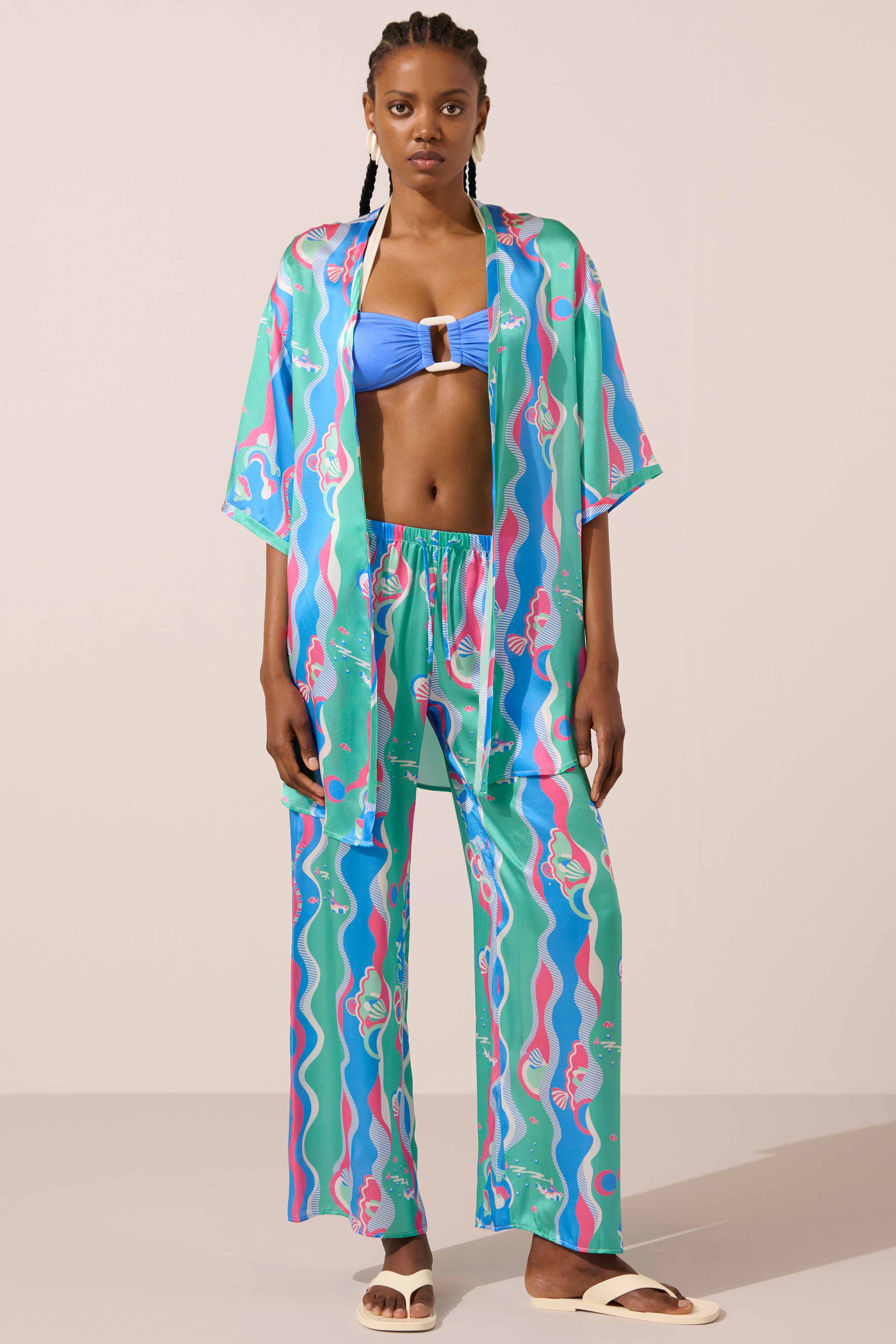 Image of product named underwater dreamer pigalle silk trousers by Paolita London