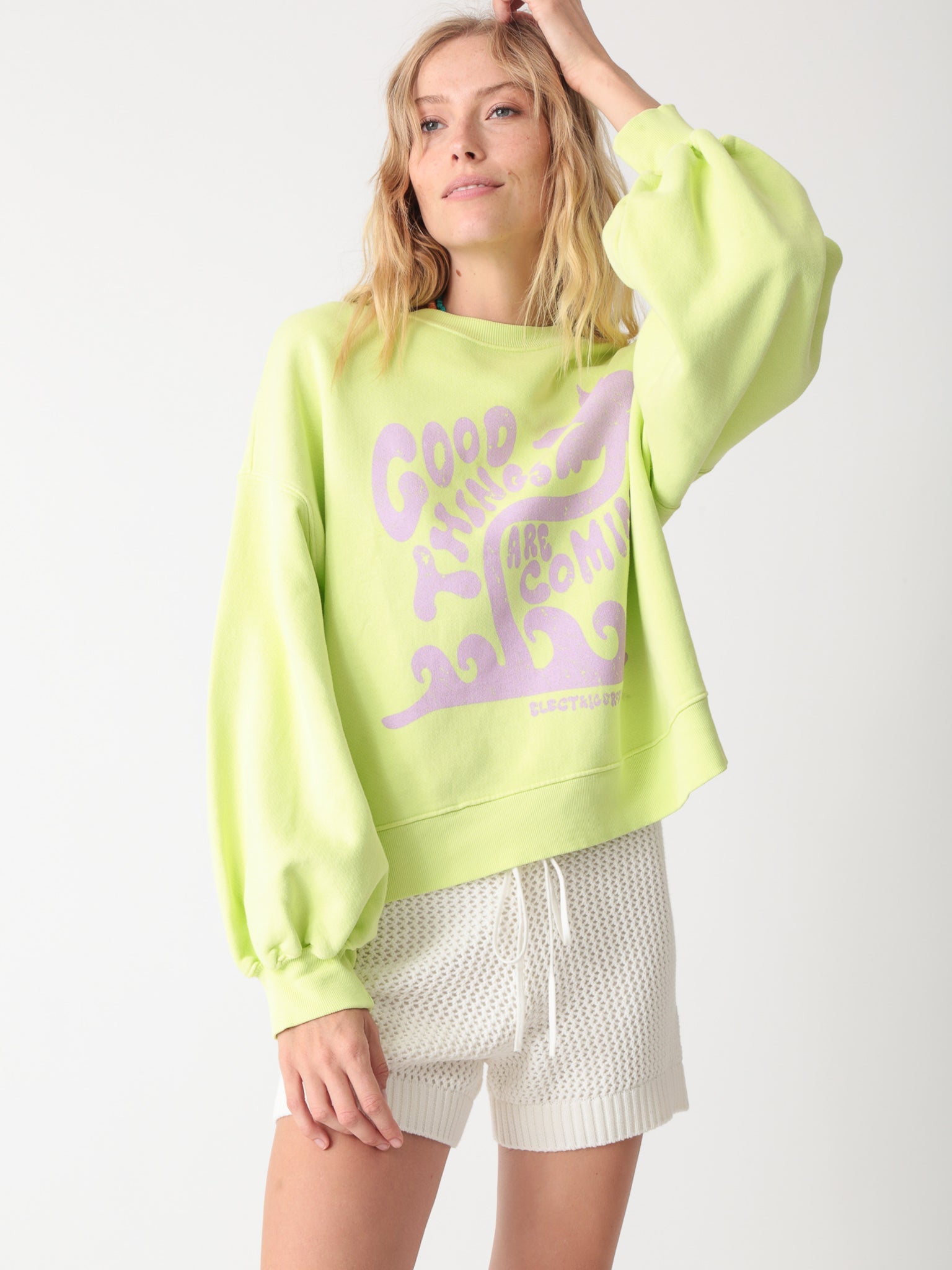 Balloon Sweatshirt - Palm Graphic