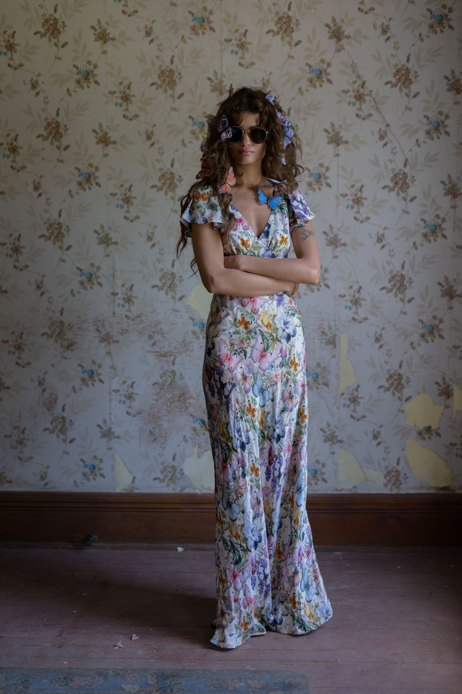 The Butterfly Botanics Flutter Slip Dress