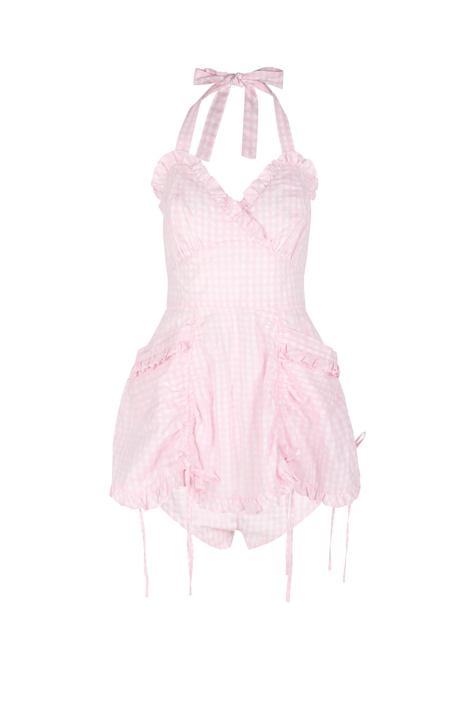 The Pink Gingham Playsuit Set
