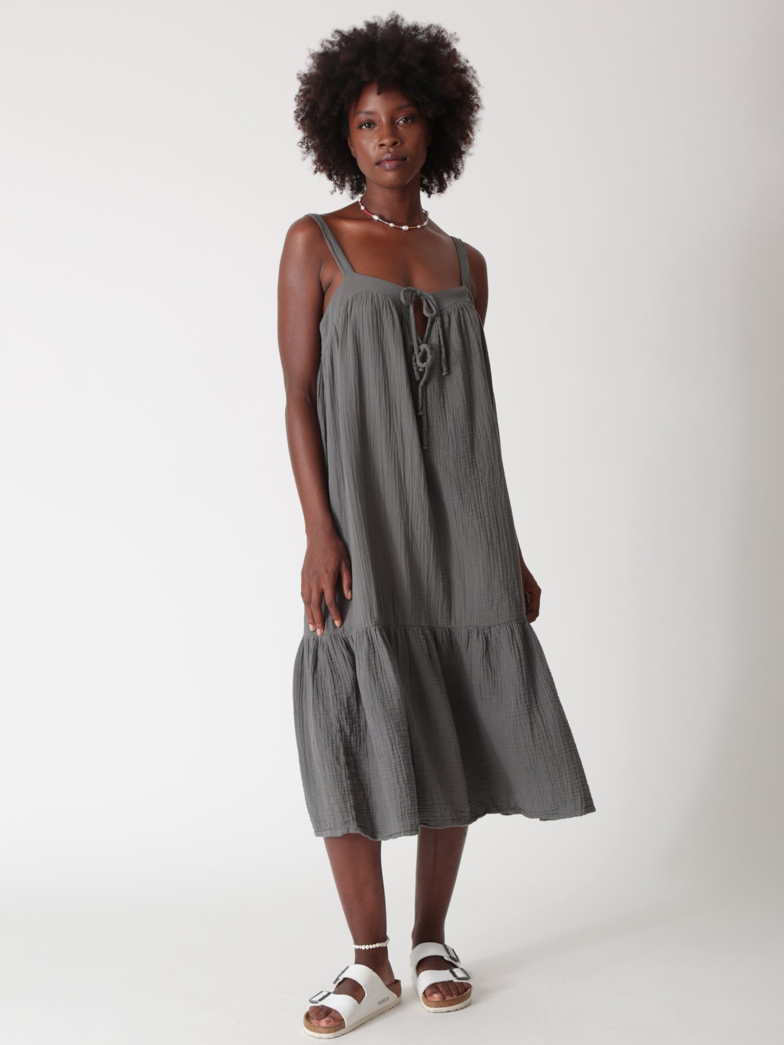 Addison Gauze Dress - Shadow