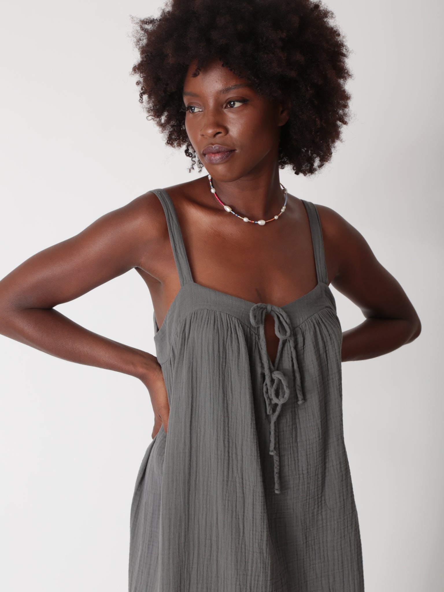 Addison Gauze Dress - Shadow