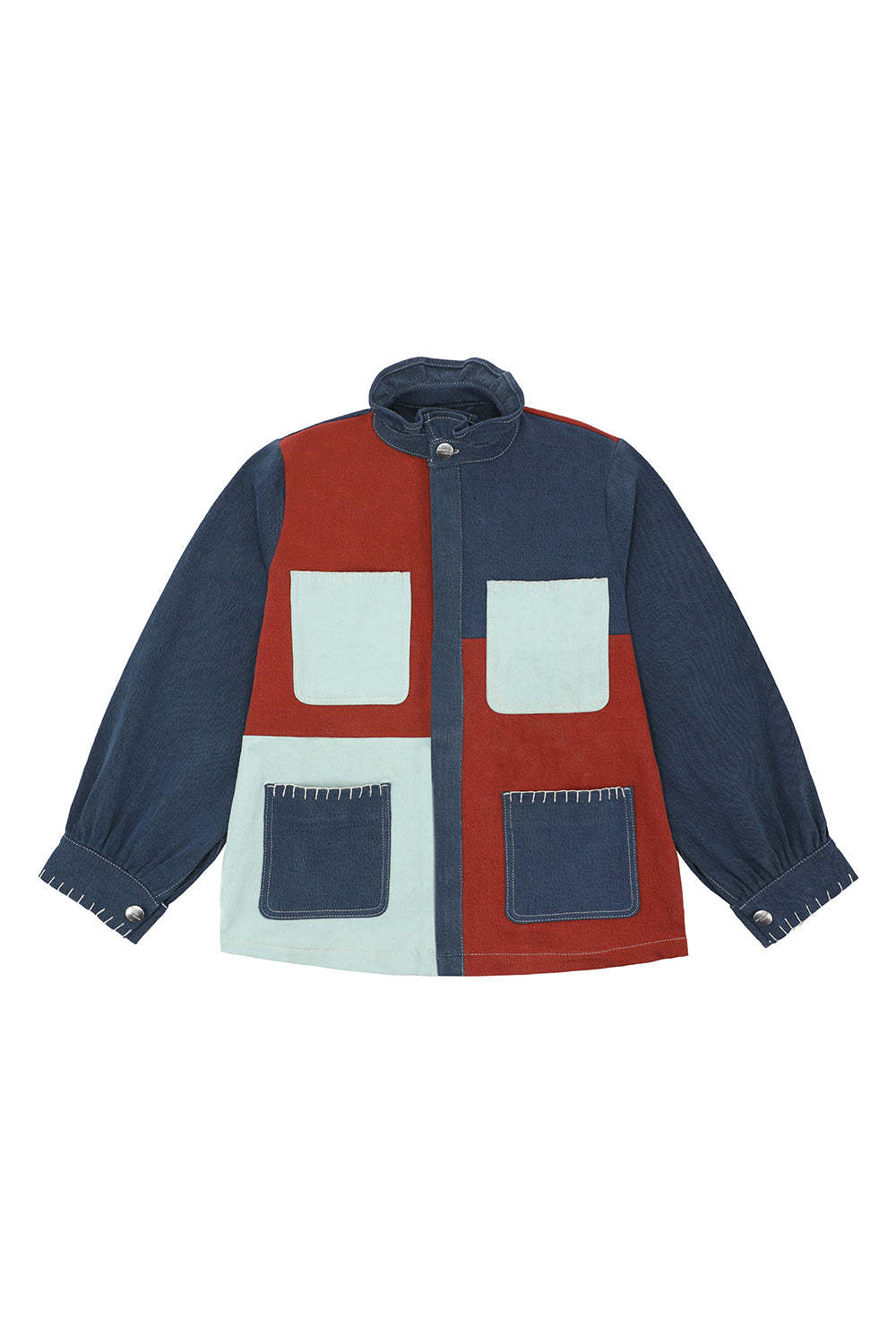 Pablo Jacket Patch in Dark Rust, Teal & Washed Mint