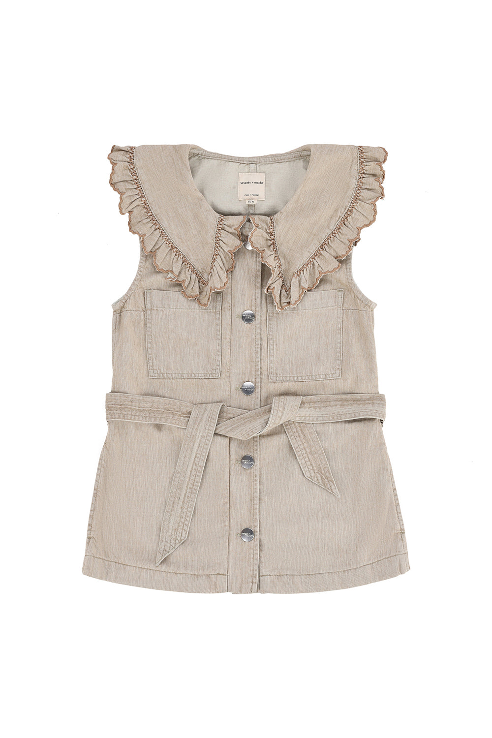 Phoebe Vest in Sand Linen