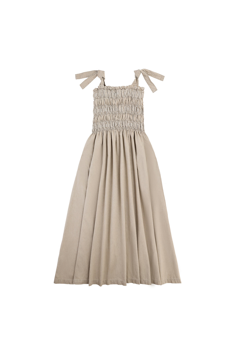 Sally Tie Bandeau Dress in Sand Linen