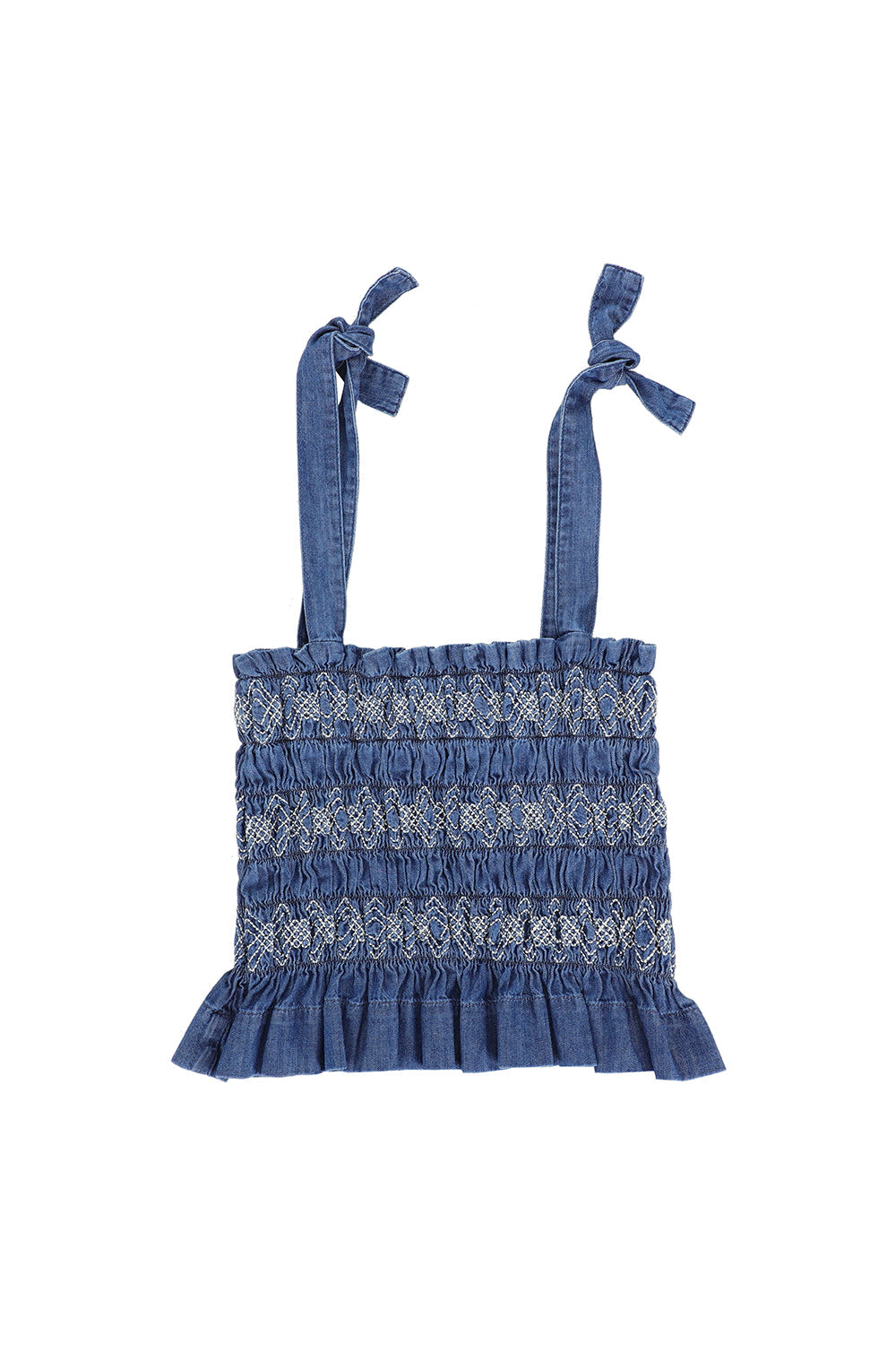 Sally Tie Bandeau Vest in Washed Indigo