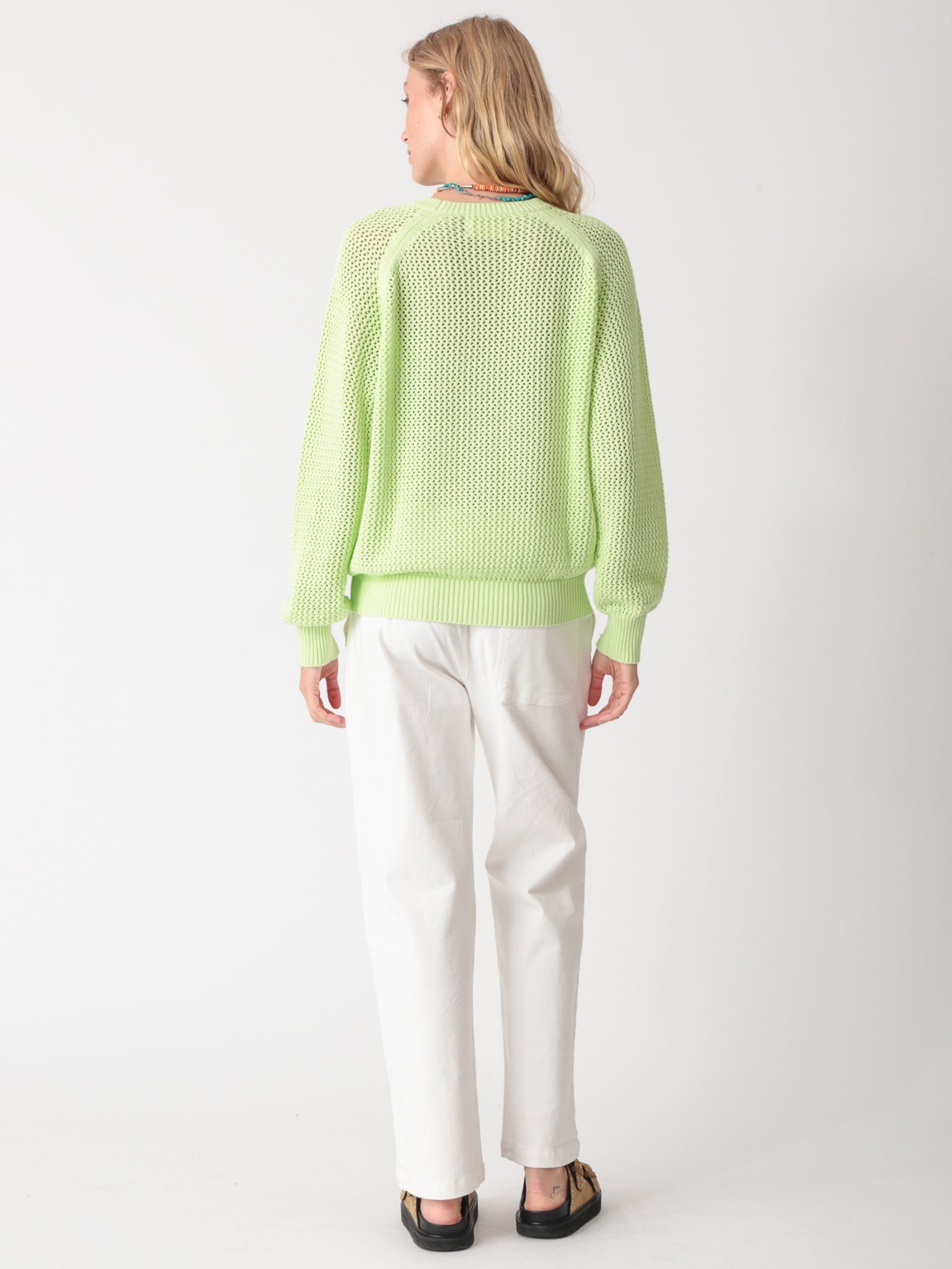 Chloe Cotton Sweater - Lime