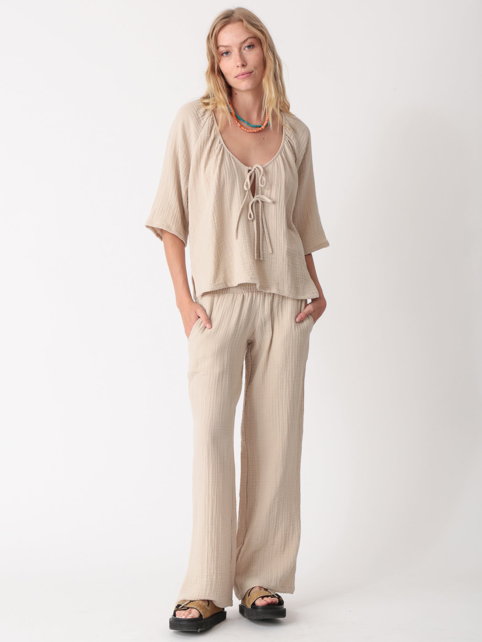 Beach Gauze Pant - Stone