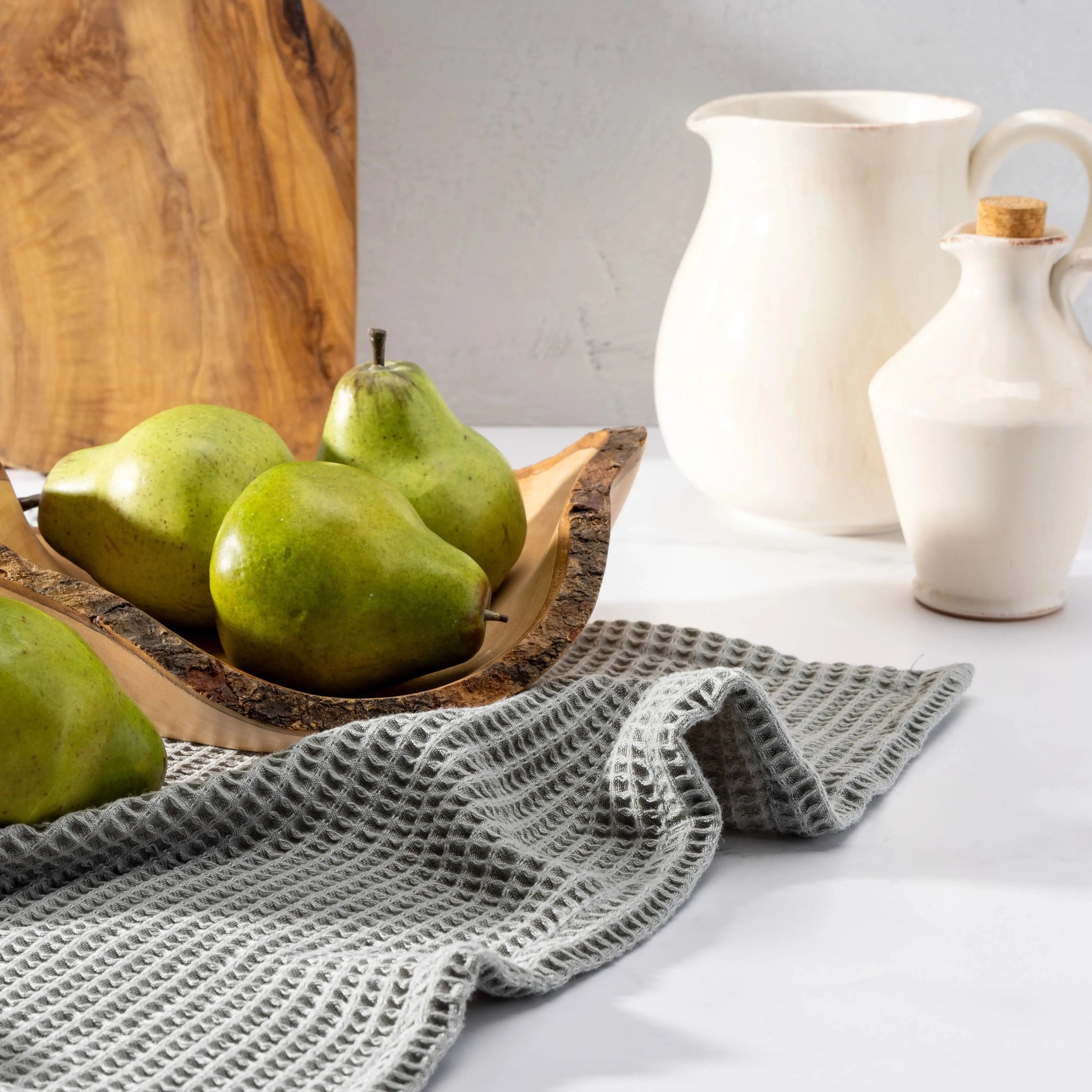 Blissful Bamboo Waffle Dish Towel Set | Slate