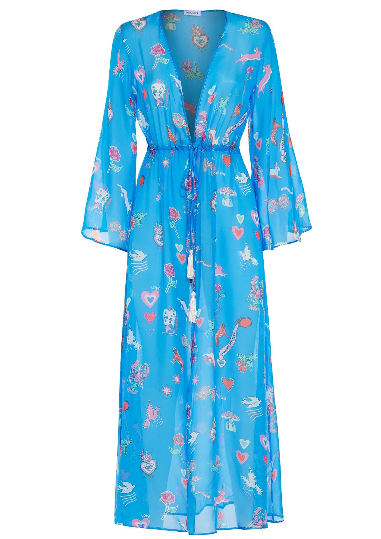 Image of product named white rabbit silk marisa kimono by Paolita London