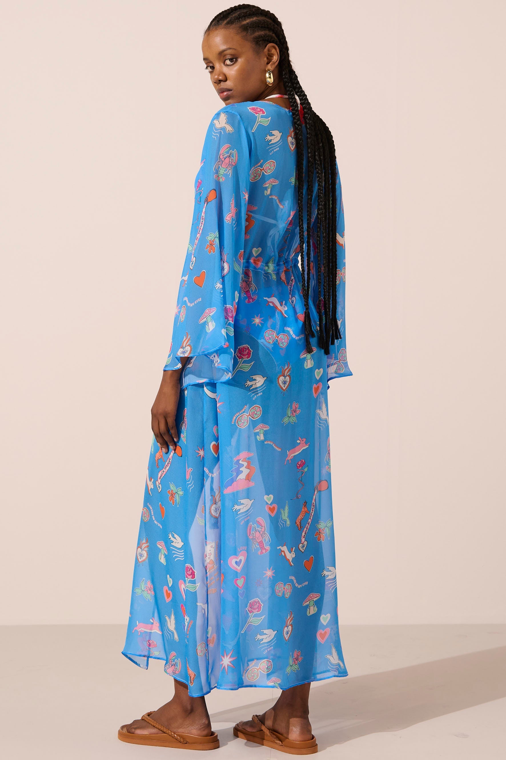 Image of product named white rabbit silk marisa kimono by Paolita London