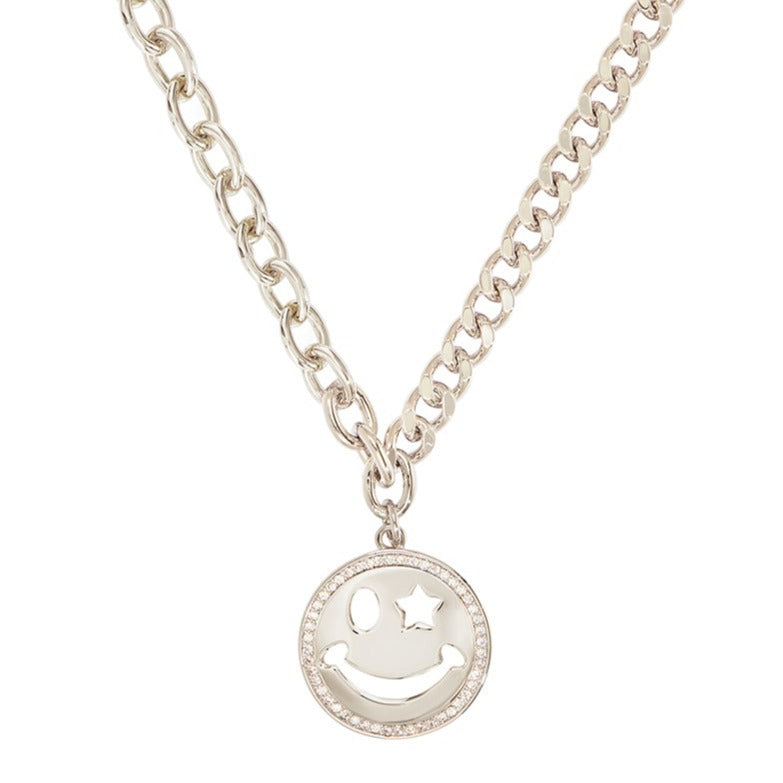 Wink If You Are Happy Necklace (white gold)