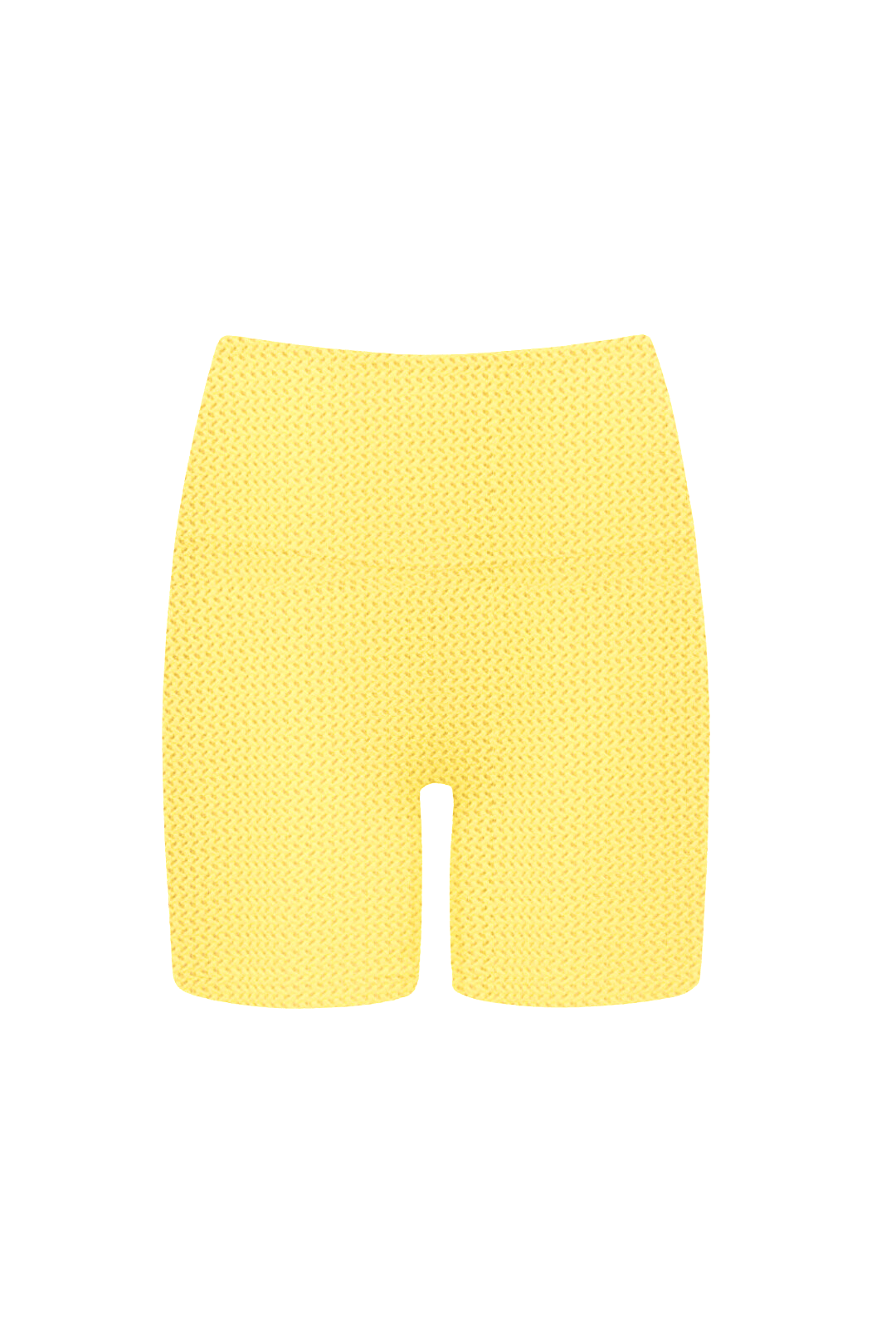 Yellow Crochet Midi Bike Short