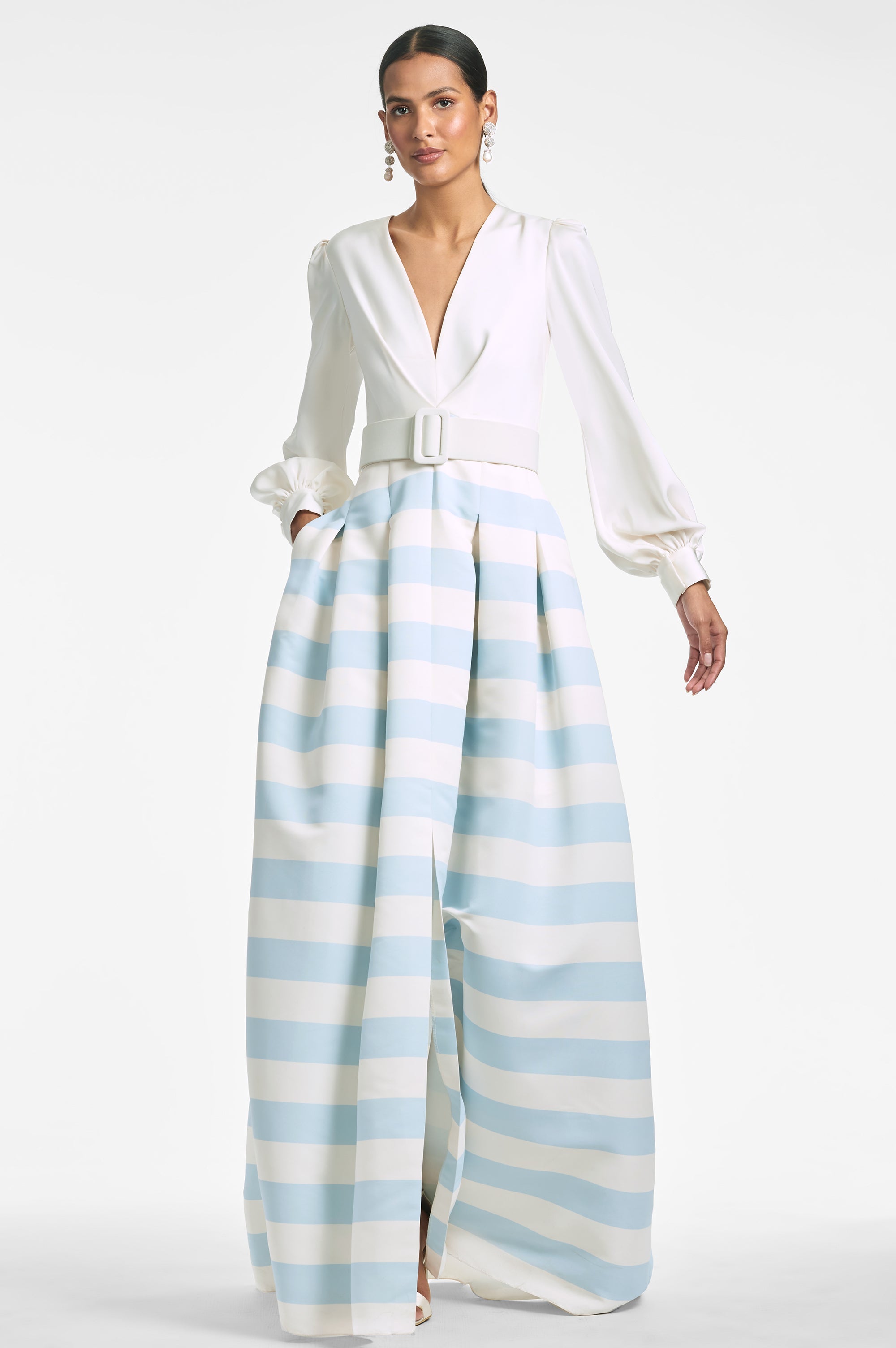 Zoe Gown - Ivory/Sailor Stripe - Final Sale