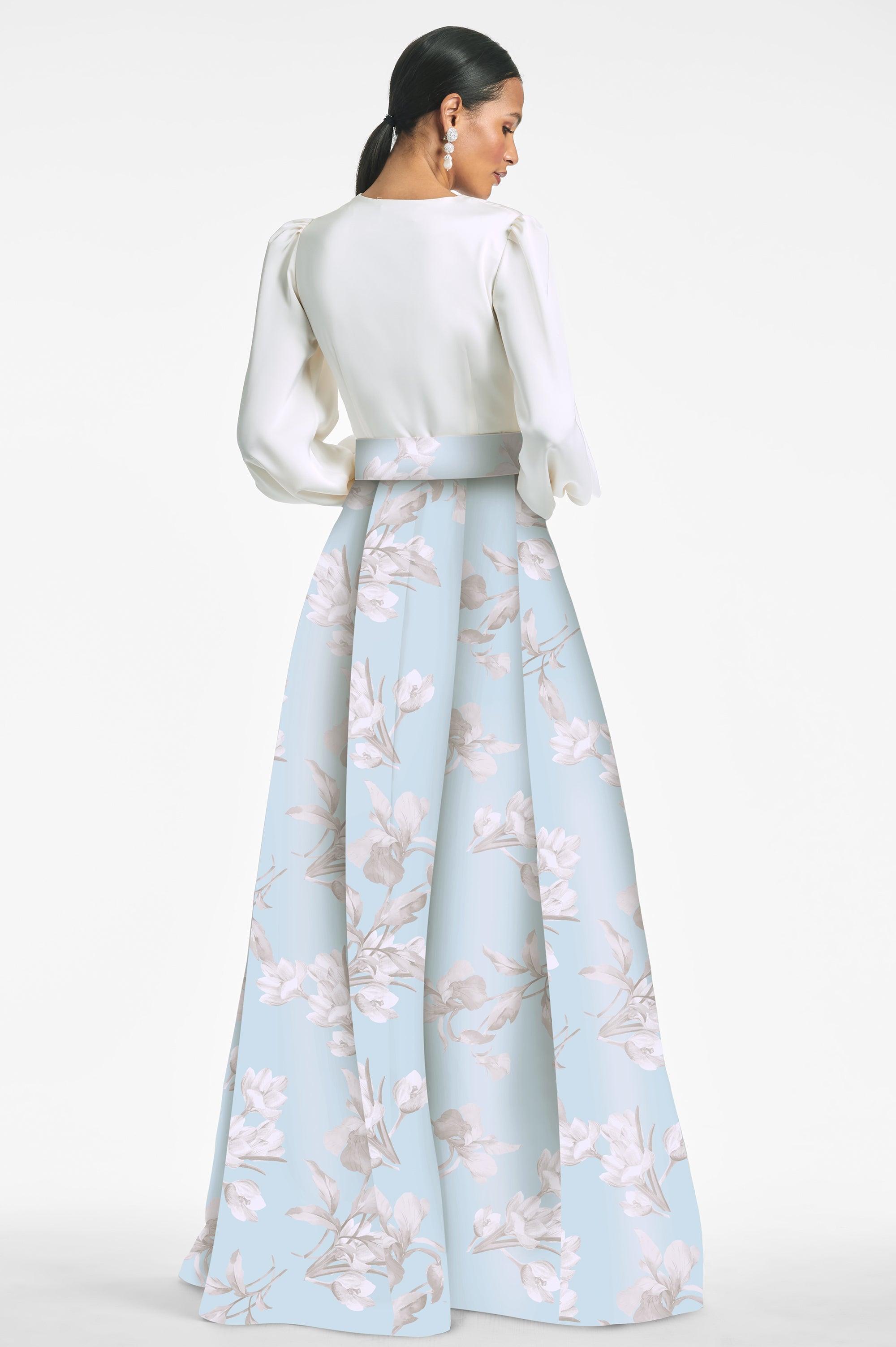 Zoe Gown - Ivory/Sky Venetia Petals - Final Sale