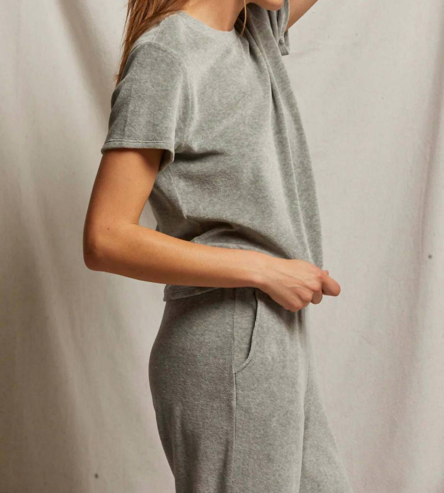 T197 - Clara - Velour Crew Neck Tee