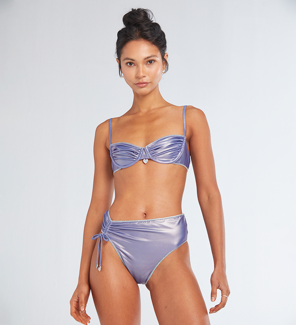 Arabella Metallic Purple Bikini Bottom