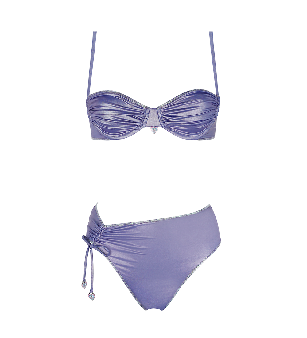 Arabella Metallic Purple Bikini Top