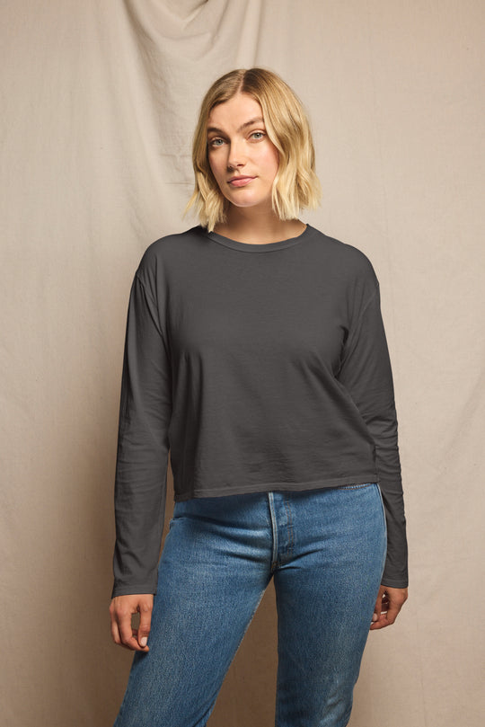 T93 -  Axel - Cotton Long Sleeve Boxy Crew Tee