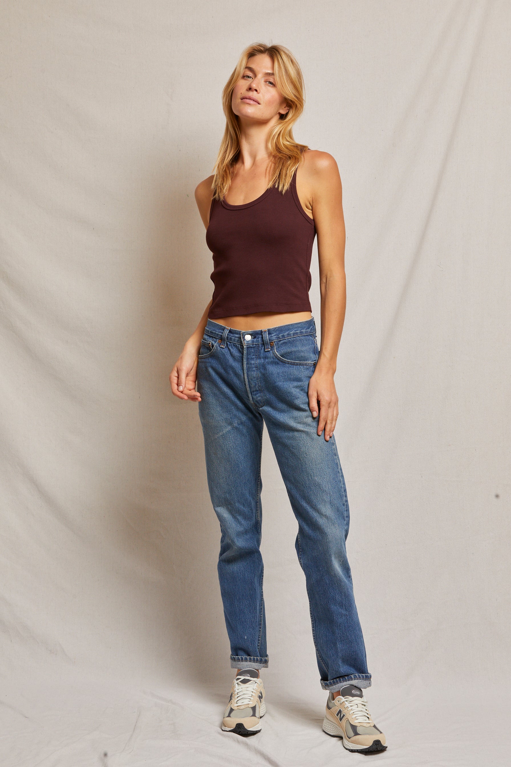 T72 -  Blondie - Structured Rib Bra Friendly Tank