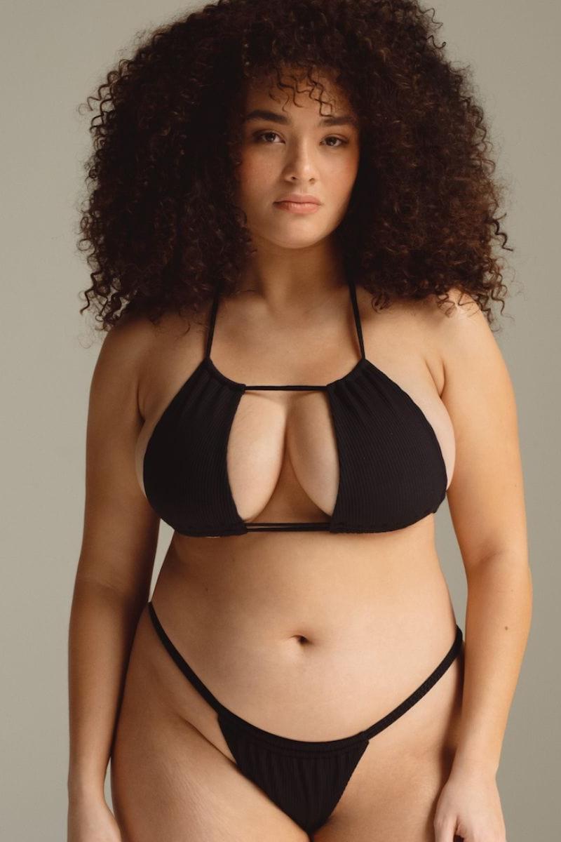 Black Rib Brasil Bikini Top