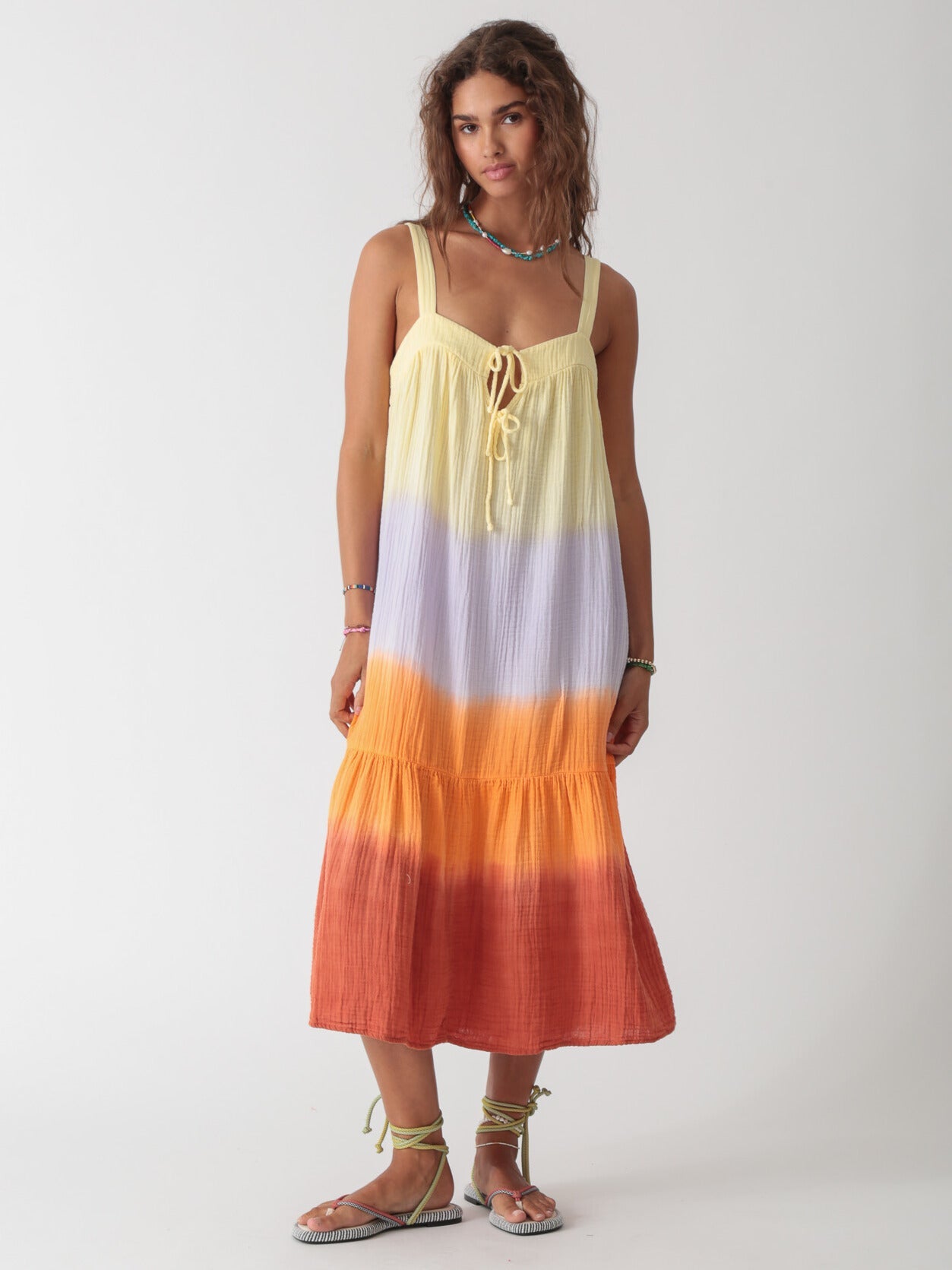 Addison Gauze Dress - Ombré Sunset