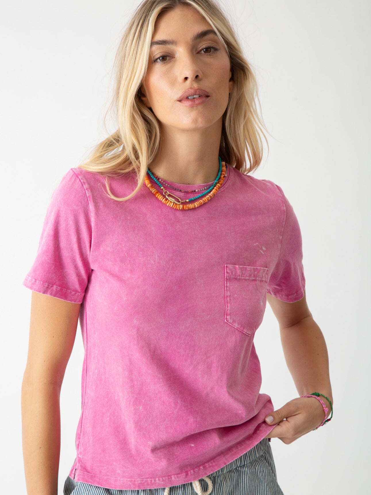 Pocket Tee - Acid Fuchsia