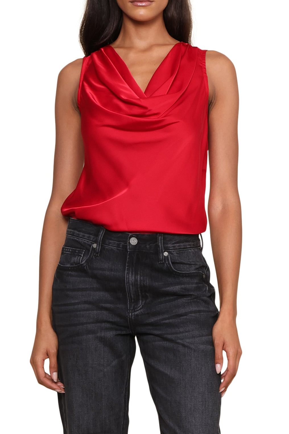 Lana Satin Cowl Neck Top