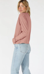 T110-JIMI | Cotton Long Sleeve Boxy V Neck Tee