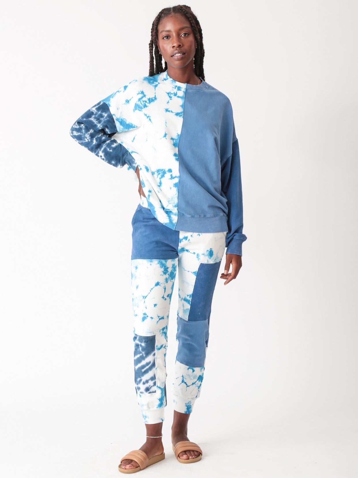 Bhodi Sweatshirt - Indigo Patchwork