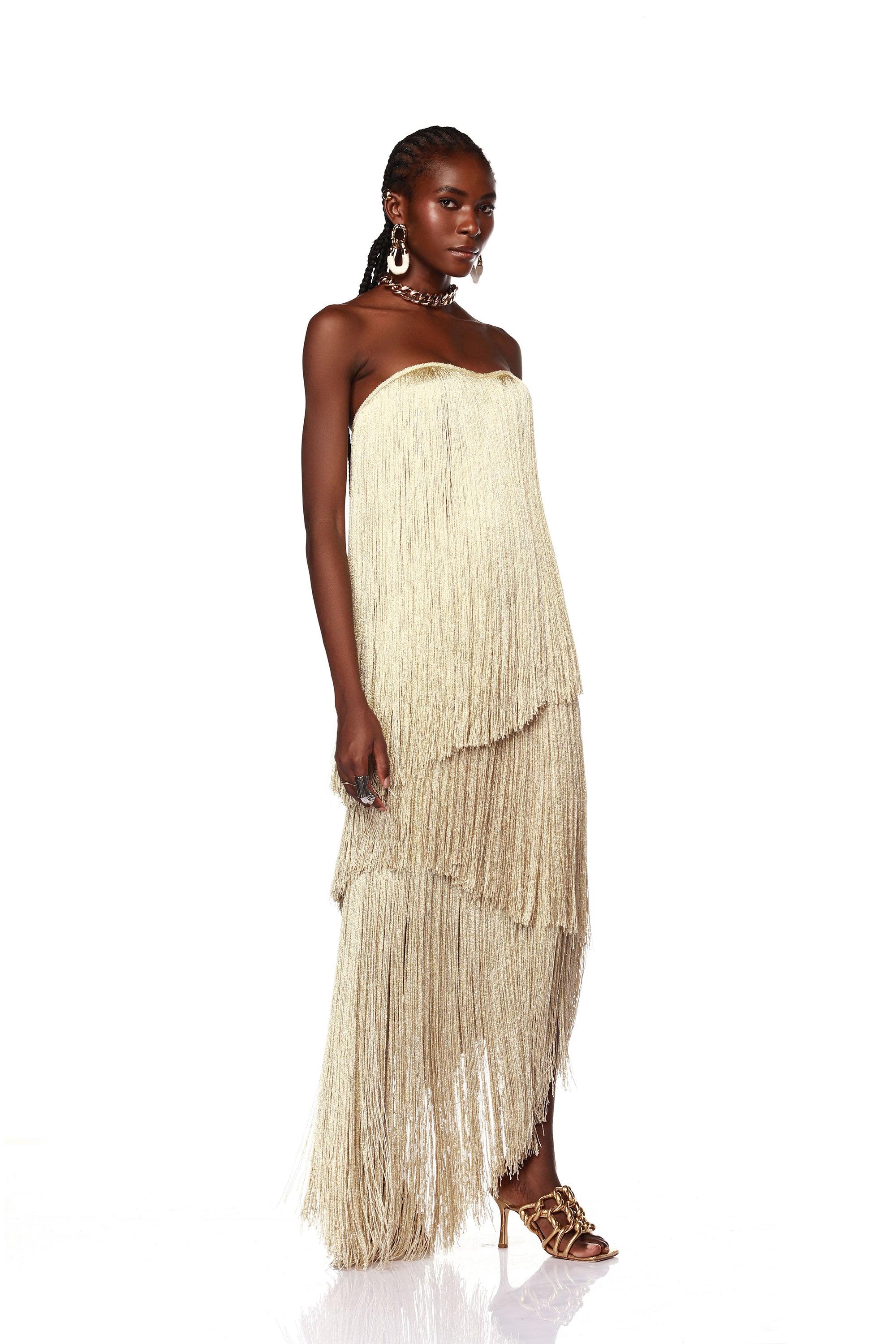 Adisa Strapless Gold Gown - Pre Order - BRONX AND BANCO