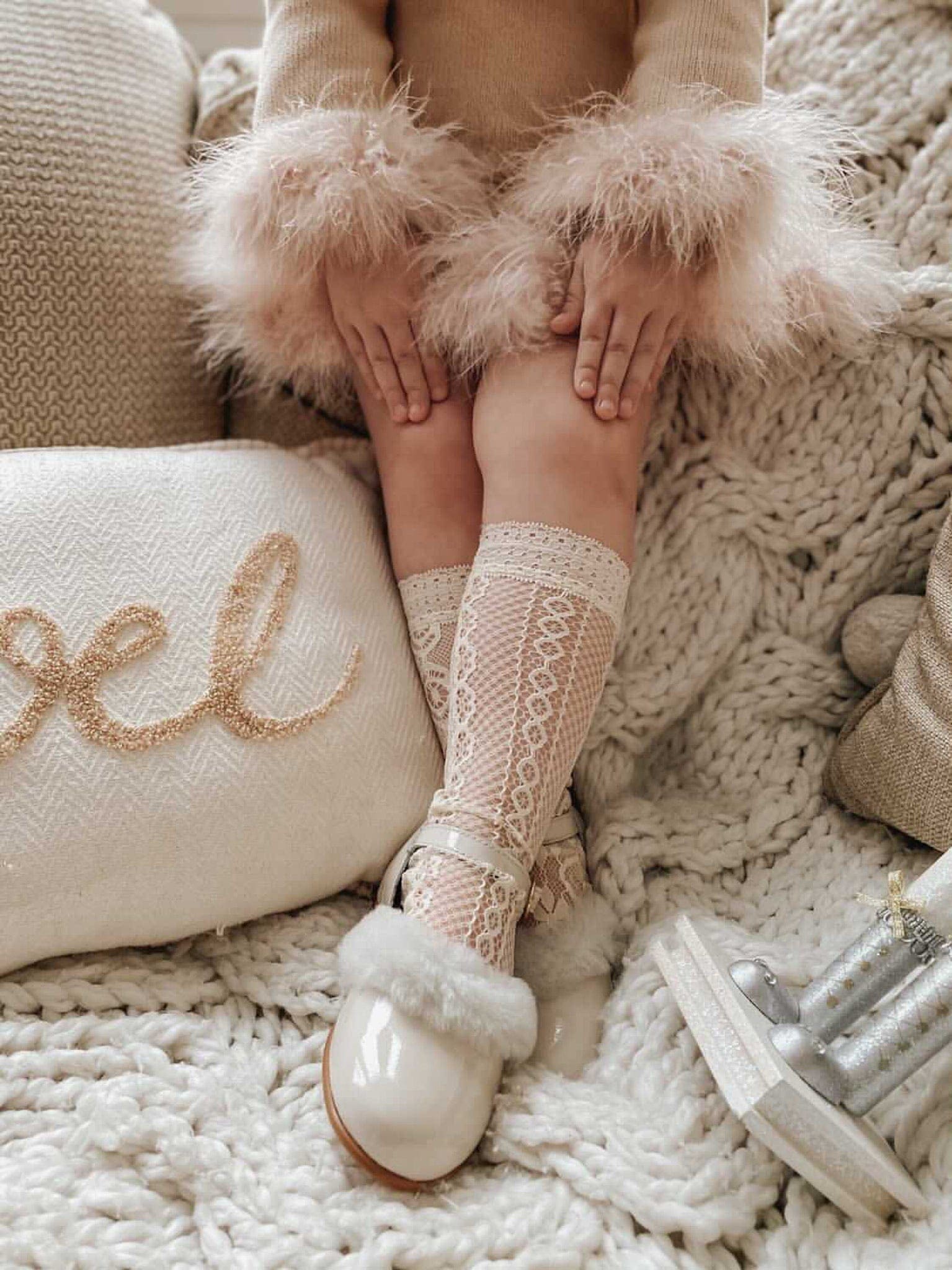 Daisy Lace Socks - Nude - Petite Maison Kids