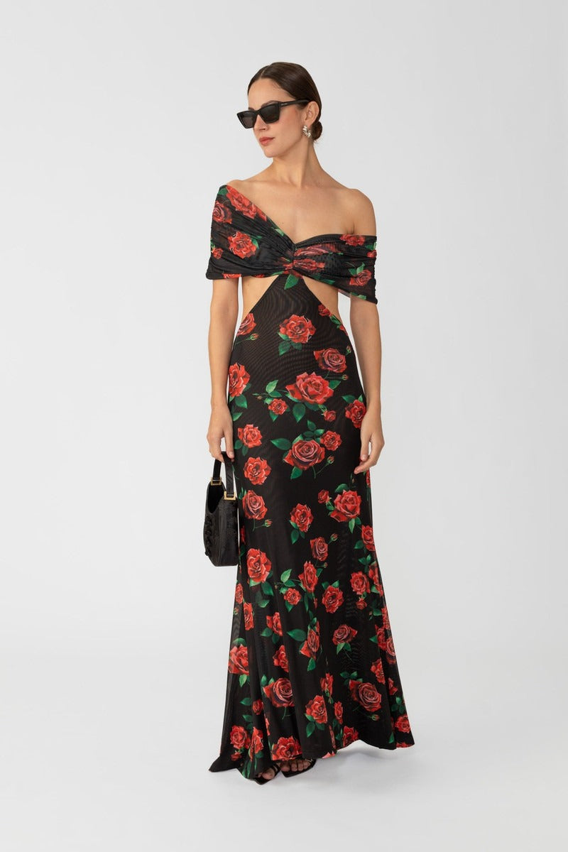 Katrina Maxi Dress - Black  Multi