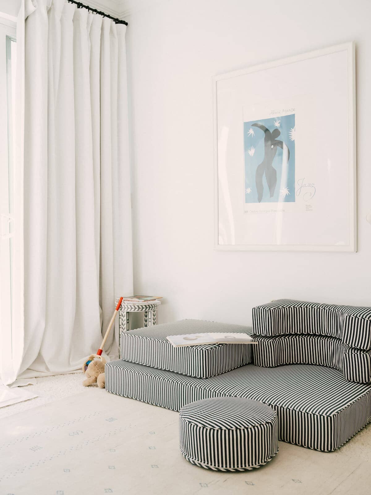 Lifestyle image of a child's room with the modular pillow stack arranged