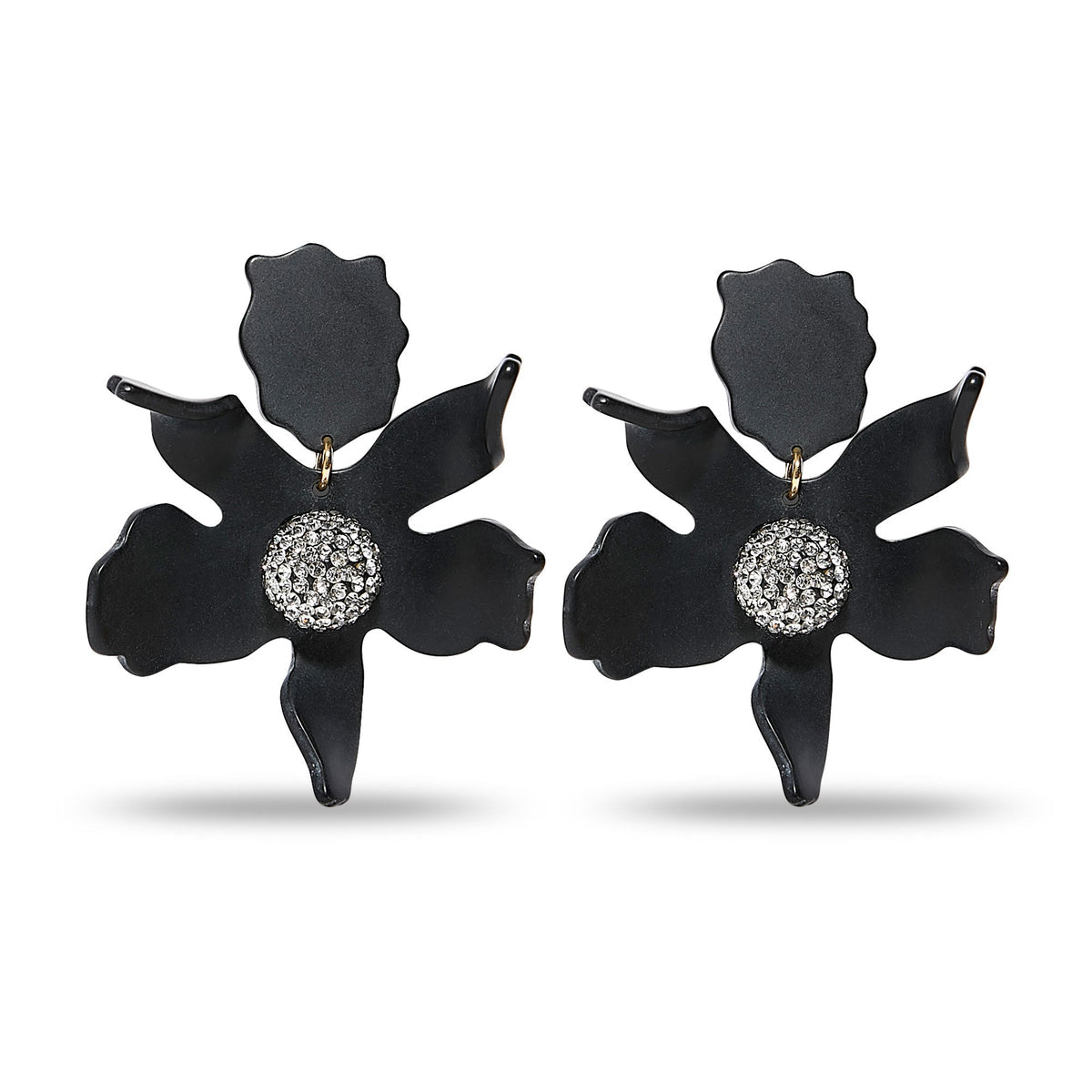 Crystal Lily Clip-on Earrings