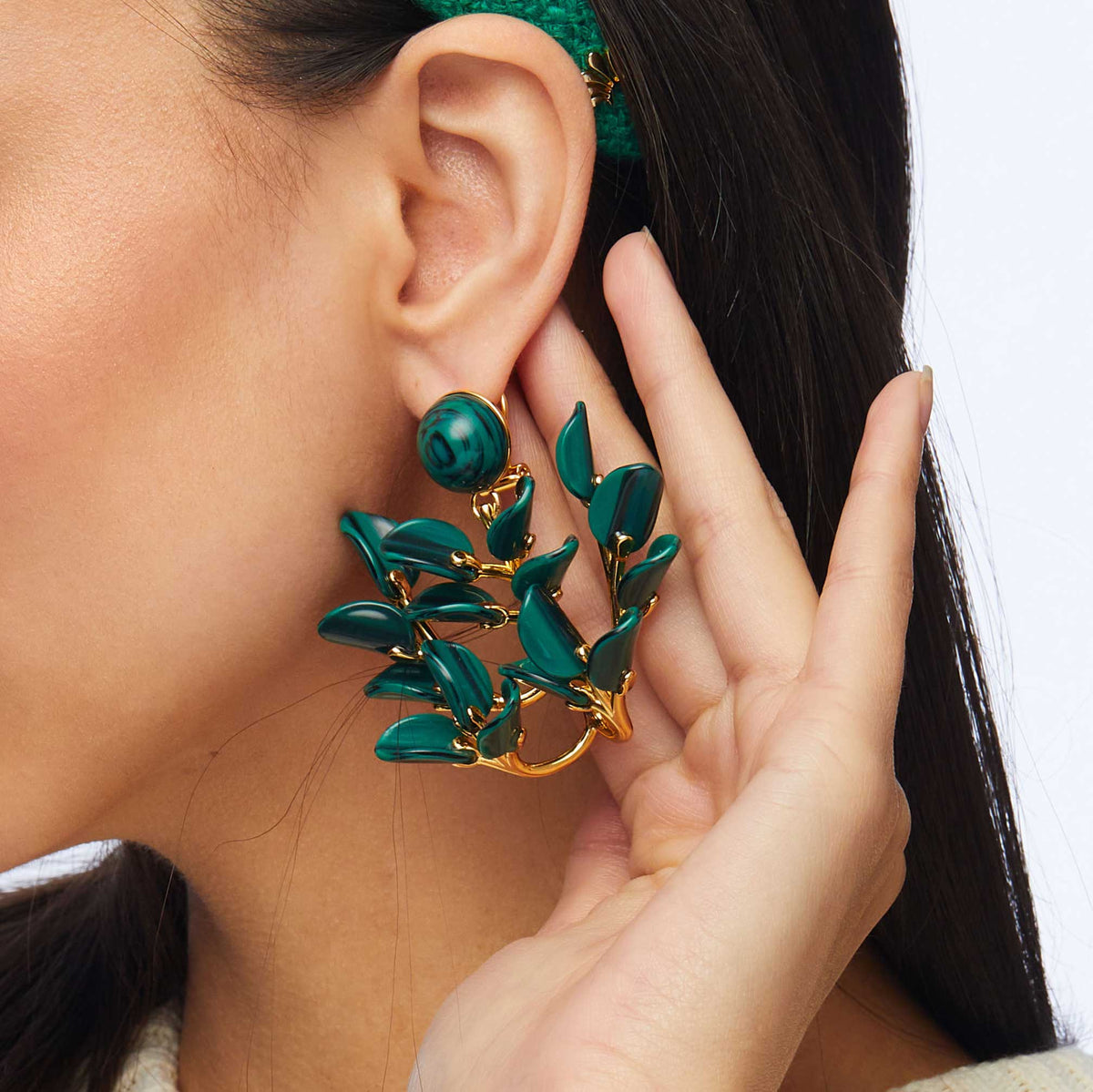 Vine Leaf Chandelier Earrings