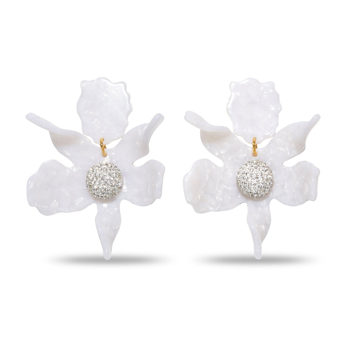 Crystal Lily Clip-on Earrings