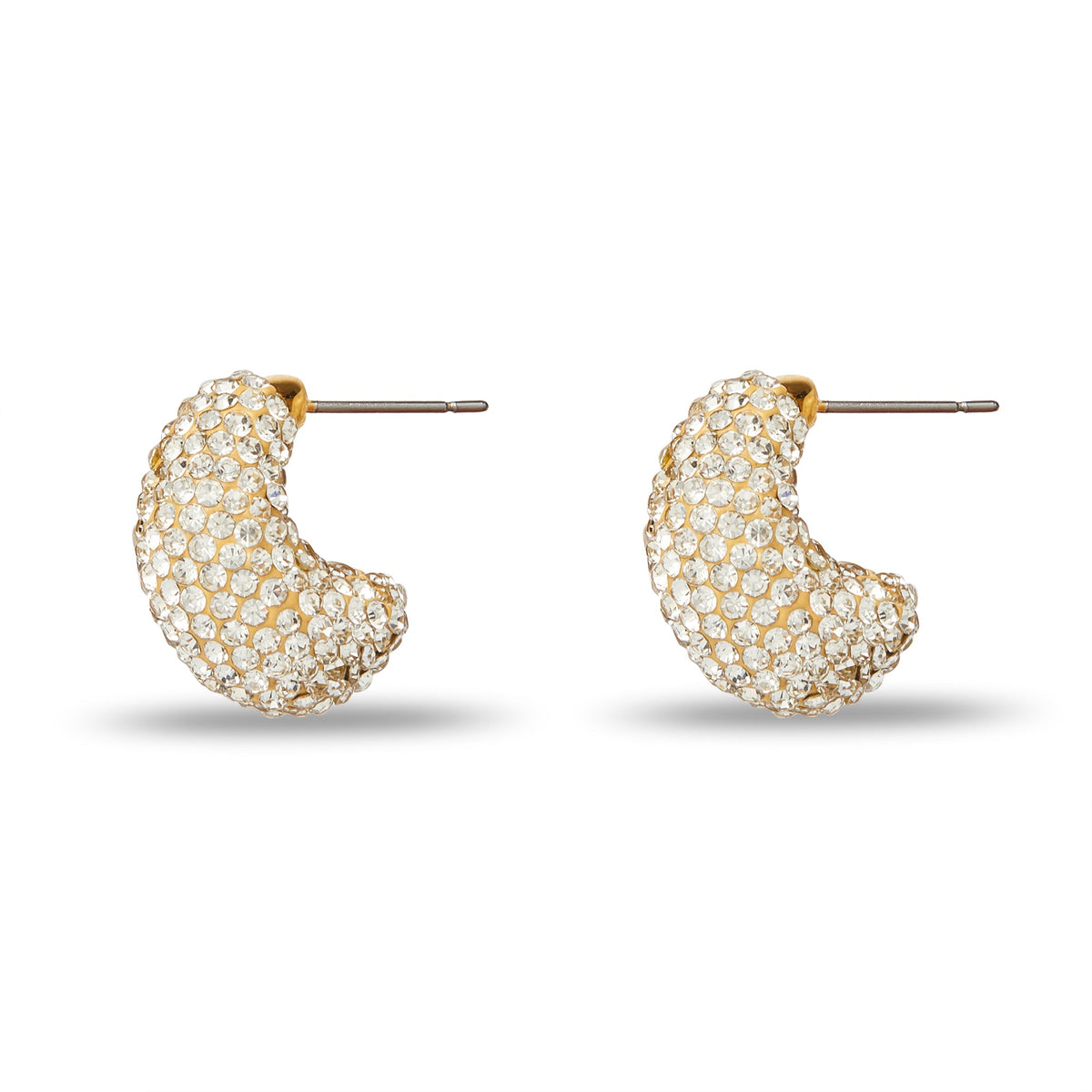 Pave Dome Mini Hoop Earrings