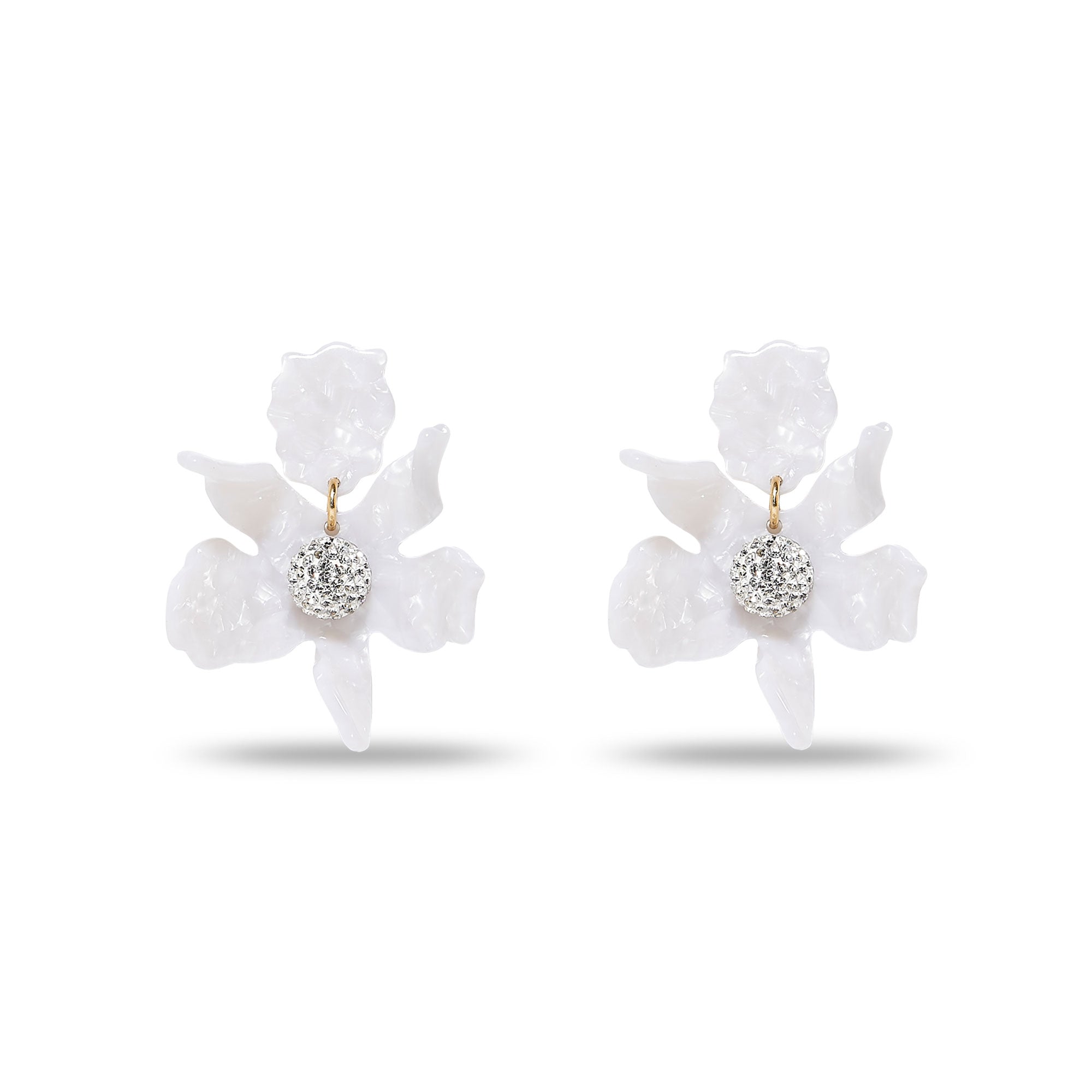 Small Crystal Lily Earrings