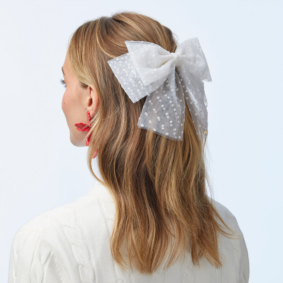 Swiss Dot Sheer Bow Barrette