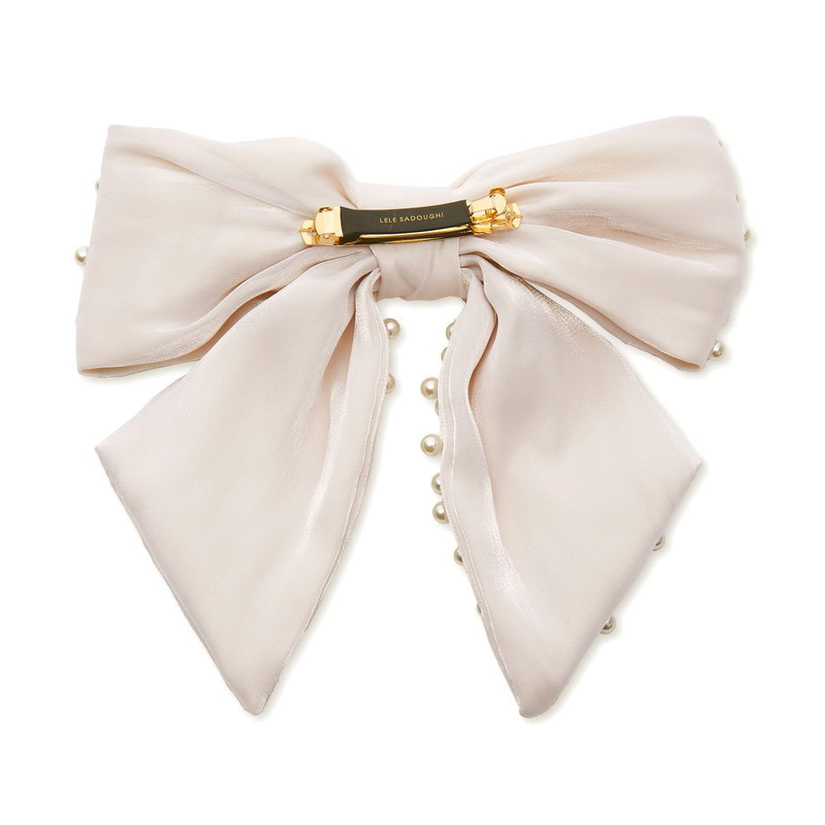 Natalia Pearl Embellished Bow Barrette