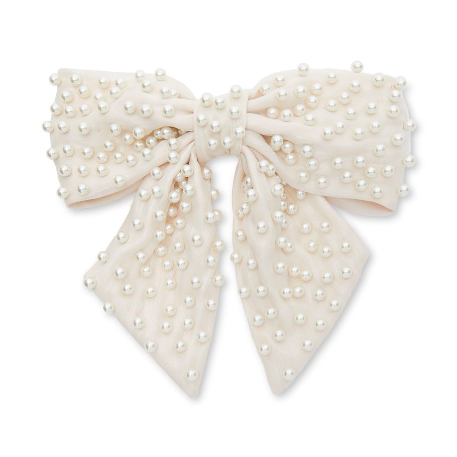 Natalia Pearl Embellished Bow Barrette