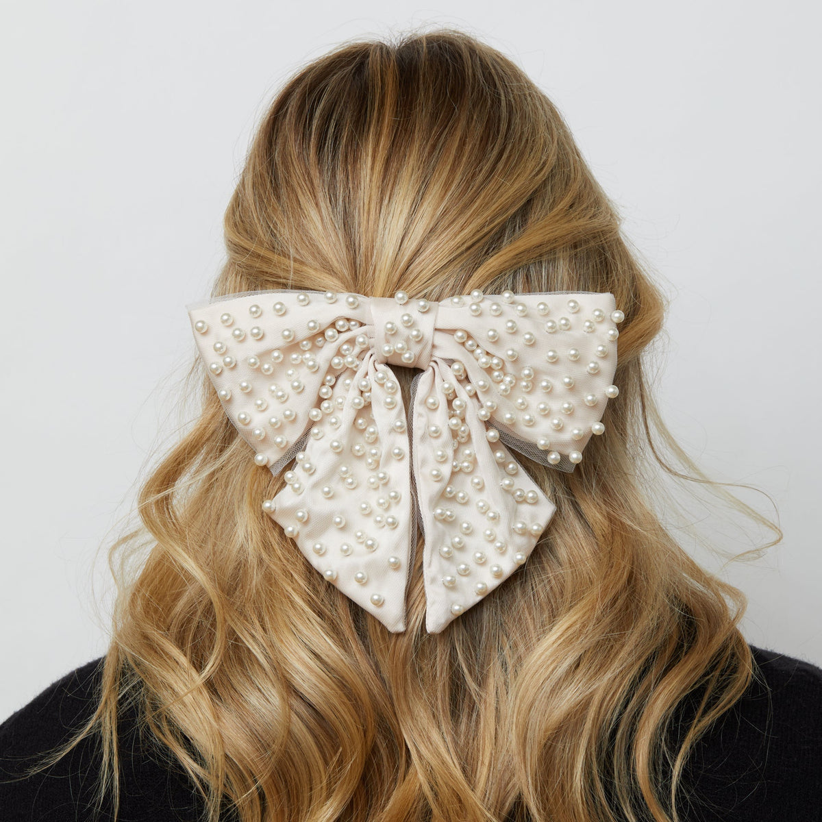 Natalia Pearl Embellished Bow Barrette